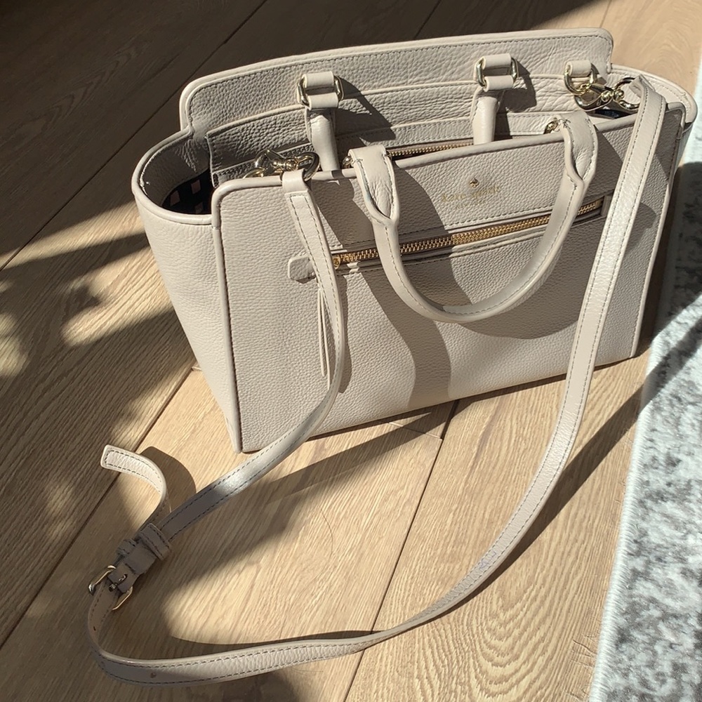 Kate Spade north court coralline pebbled leather satchel